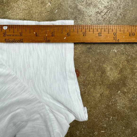 Wilt Women’s Small White Crew Crop‎ Boxy Slub Tee Lace Back Top Made in USA - Picture 9 of 10
